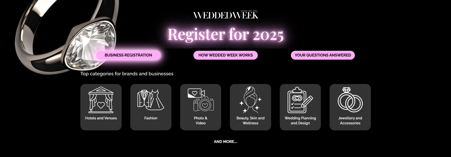Wedded Week registration interface